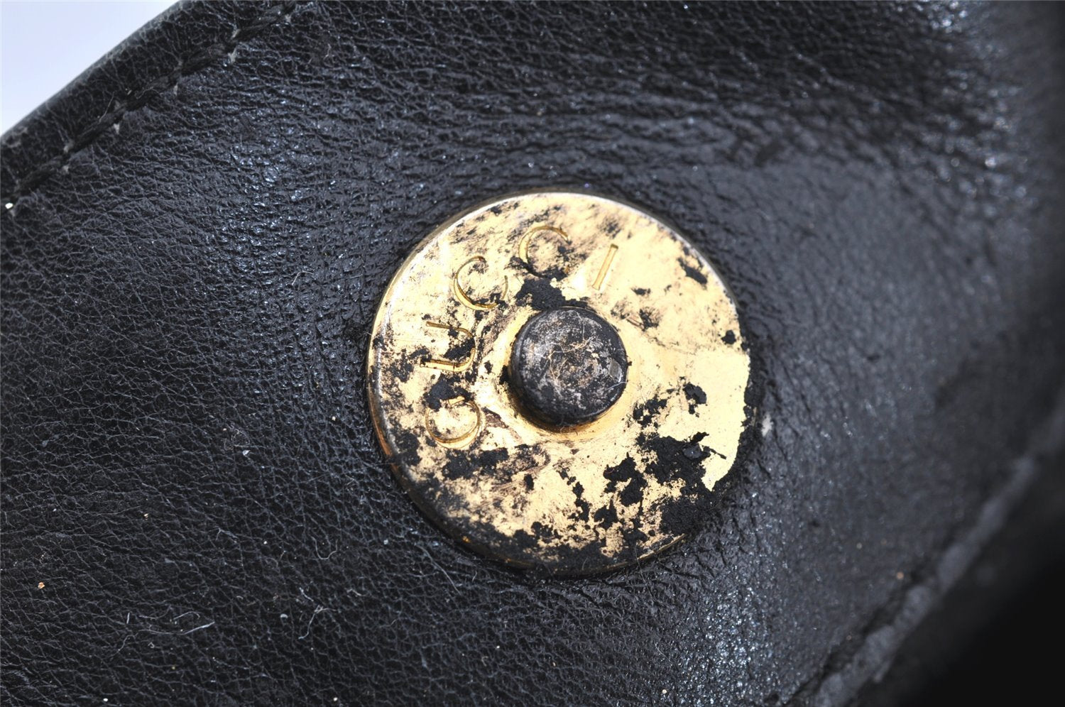 Authentic GUCCI Bamboo 2Way Shoulder Hand Bag Purse Leather Black Junk 1008I