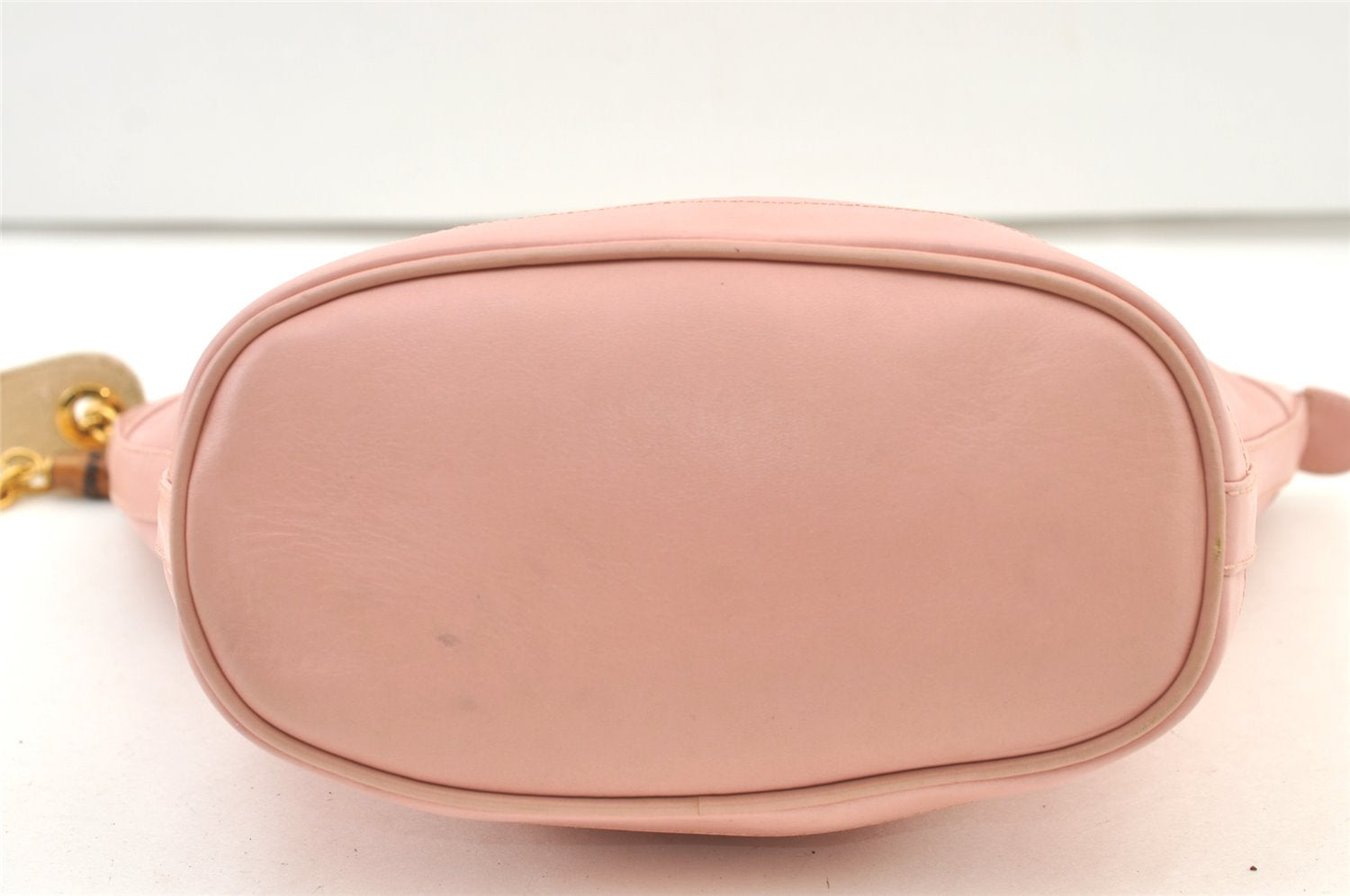 Authentic GUCCI Bamboo Shoulder Tote Bag Leather Pink Junk 1010K