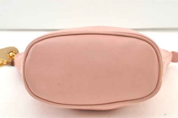 Authentic GUCCI Bamboo Shoulder Tote Bag Leather Pink Junk 1010K