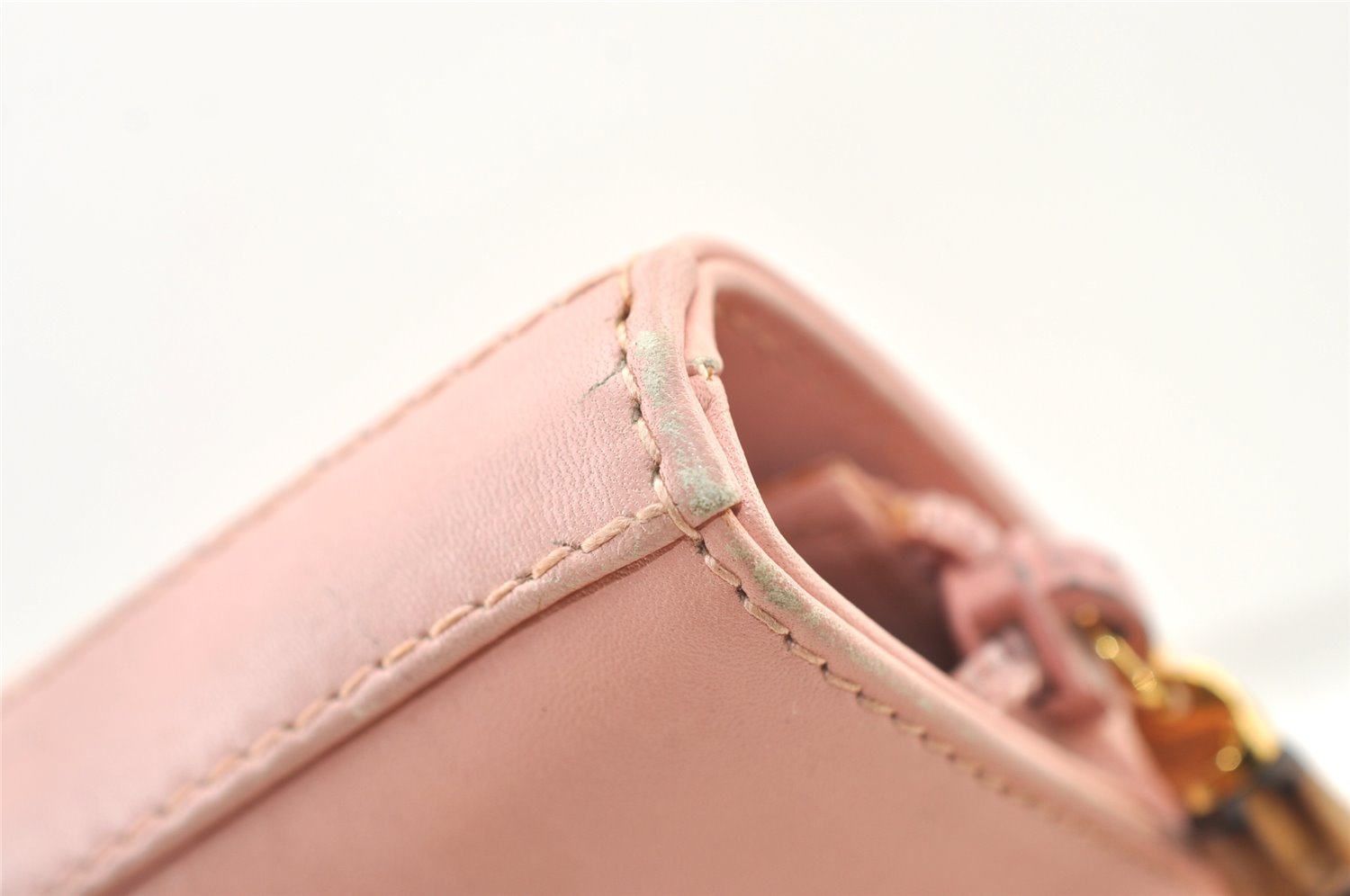 Authentic GUCCI Bamboo Shoulder Tote Bag Leather Pink Junk 1010K