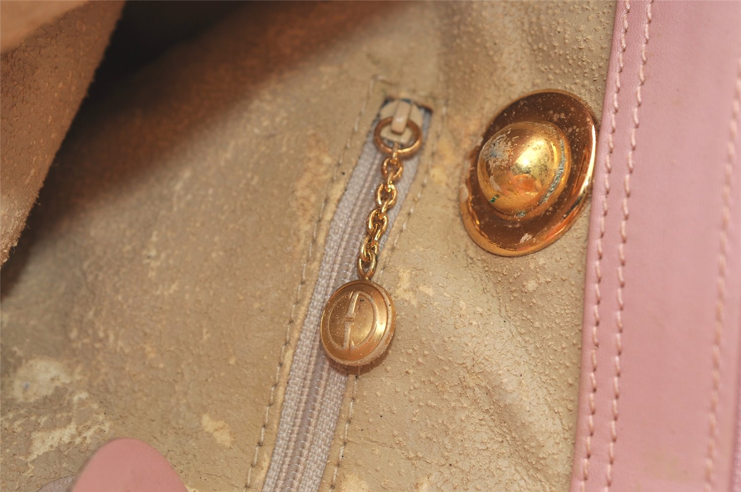 Authentic GUCCI Bamboo Shoulder Tote Bag Leather Pink Junk 1010K