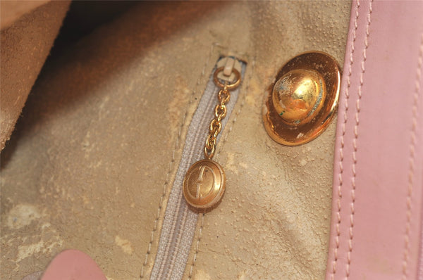 Authentic GUCCI Bamboo Shoulder Tote Bag Leather Pink Junk 1010K