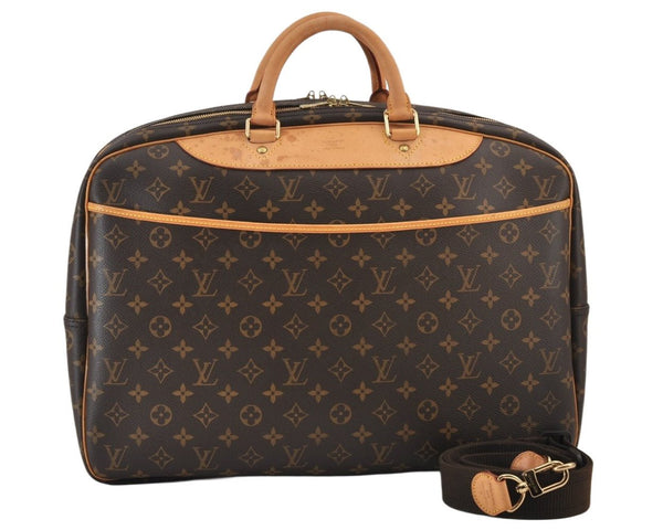 Authentic Louis Vuitton Monogram Alize 24 Heures Boston Hand Bag M41399 LV 1011K