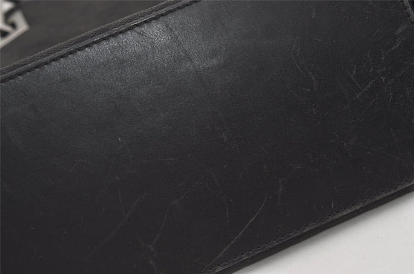 Authentic GUCCI Vintage Shoulder Tote Bag GG Canvas Leather 31244 Black 1012I