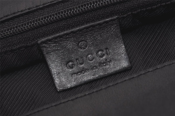 Authentic GUCCI Vintage Shoulder Tote Bag GG Canvas Leather 31244 Black 1012I