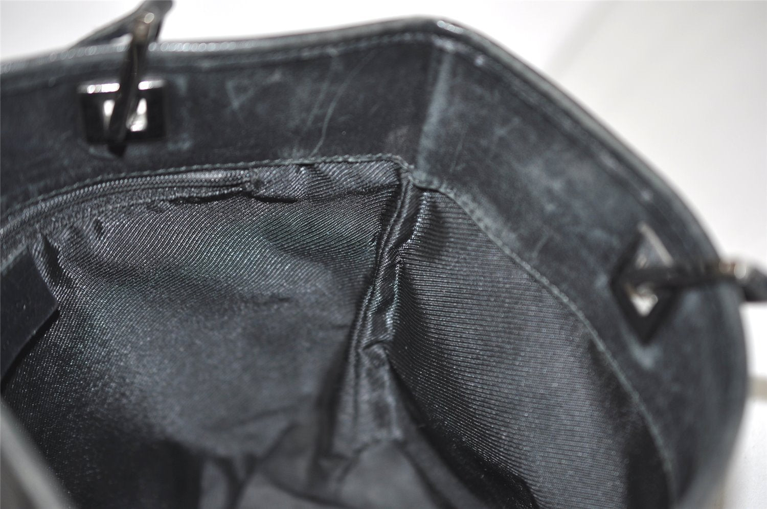 Authentic GUCCI Vintage Shoulder Tote Bag GG Canvas Leather 31244 Black 1012I