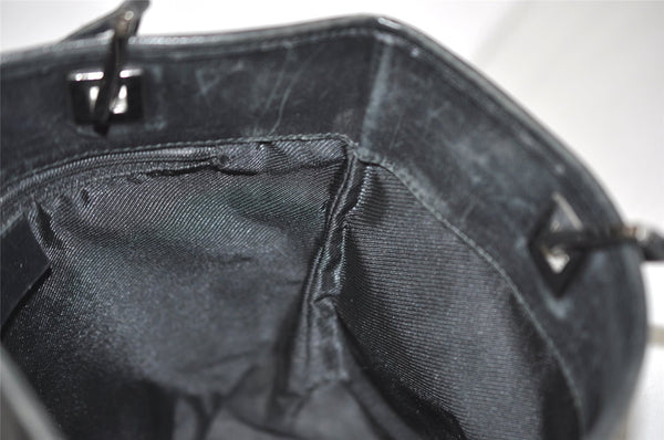 Authentic GUCCI Vintage Shoulder Tote Bag GG Canvas Leather 31244 Black 1012I