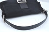 Authentic FENDI Mamma Baguette Shoulder Hand Bag Jersey Leather Black 1012J