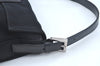 Authentic FENDI Mamma Baguette Shoulder Hand Bag Jersey Leather Black 1012J