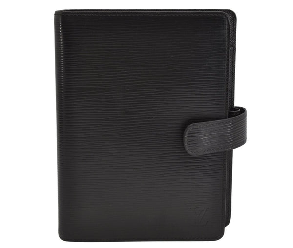 Authentic Louis Vuitton Epi Agenda MM Notebook Cover Black R20202 LV 1012K