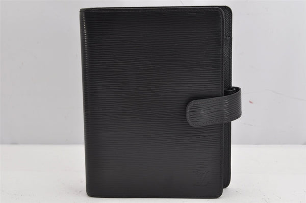Authentic Louis Vuitton Epi Agenda MM Notebook Cover Black R20202 LV 1012K