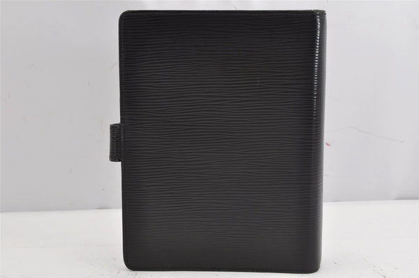 Authentic Louis Vuitton Epi Agenda MM Notebook Cover Black R20202 LV 1012K