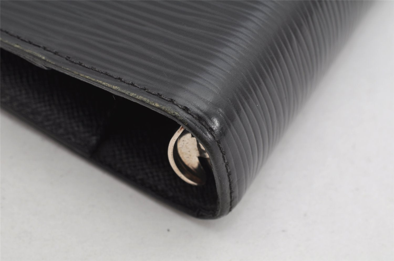 Authentic Louis Vuitton Epi Agenda MM Notebook Cover Black R20202 LV 1012K