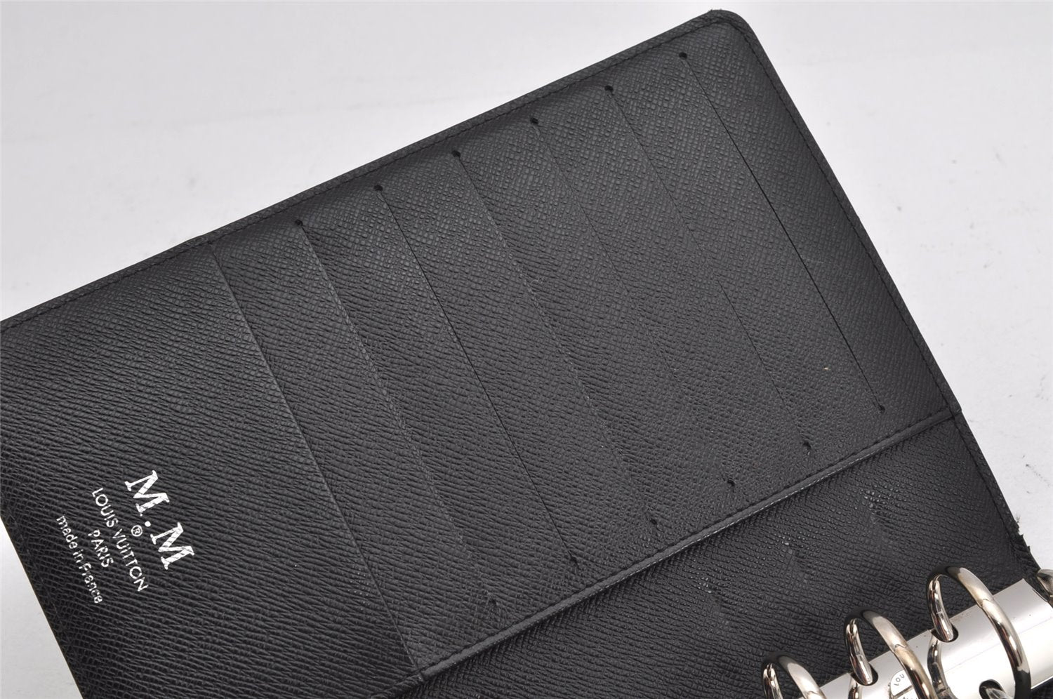 Authentic Louis Vuitton Epi Agenda MM Notebook Cover Black R20202 LV 1012K