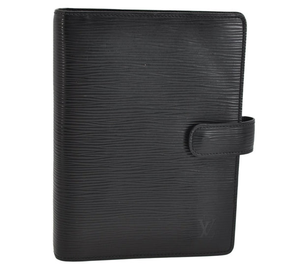 Authentic Louis Vuitton Epi Agenda MM Notebook Cover Black R20202 LV 1013K