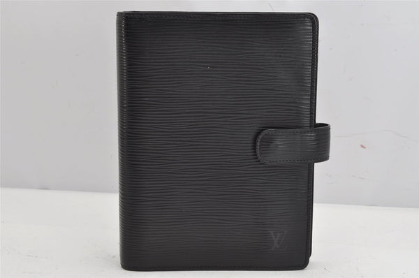 Authentic Louis Vuitton Epi Agenda MM Notebook Cover Black R20202 LV 1013K