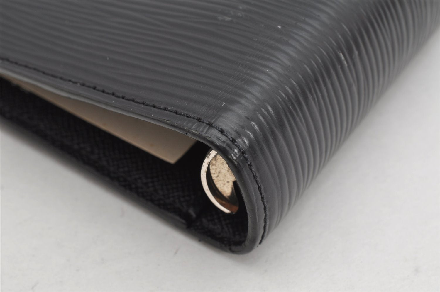 Authentic Louis Vuitton Epi Agenda MM Notebook Cover Black R20202 LV 1013K