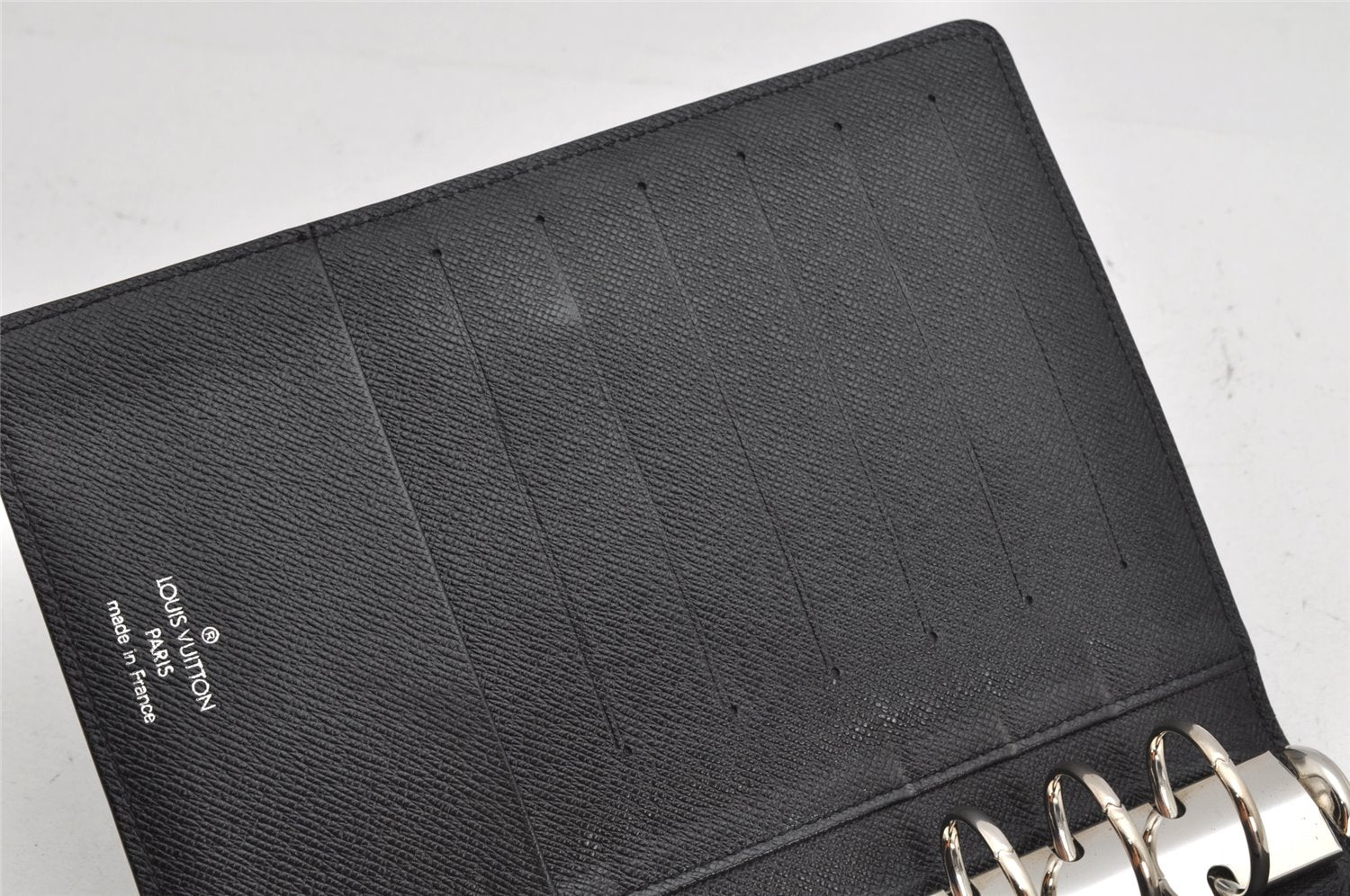 Authentic Louis Vuitton Epi Agenda MM Notebook Cover Black R20202 LV 1013K