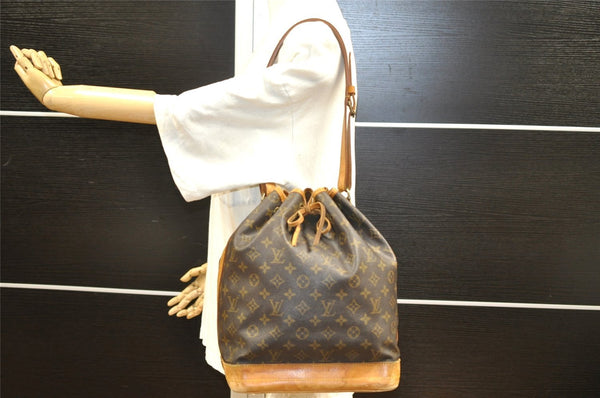 Authentic Louis Vuitton Monogram Noe Shoulder Drawstring Bag M42224 LV 1014I