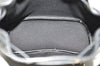 Authentic Christian Dior Honeycomb Drawstring Bag PVC Leather Black CD 1015I