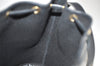 Authentic Christian Dior Honeycomb Drawstring Bag PVC Leather Black CD 1015I