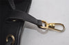 Authentic Christian Dior Honeycomb Drawstring Bag PVC Leather Black CD 1015I