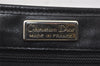 Authentic Christian Dior Honeycomb Drawstring Bag PVC Leather Black CD 1015I