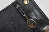 Authentic Christian Dior Honeycomb Drawstring Bag PVC Leather Black CD 1015I