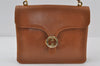 Authentic Vintage GUCCI Shoulder Hand Bag Purse Leather Brown 1015J