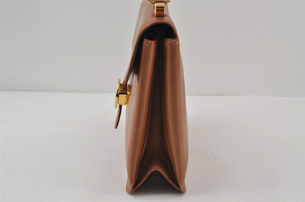 Authentic Vintage GUCCI Shoulder Hand Bag Purse Leather Brown 1015J