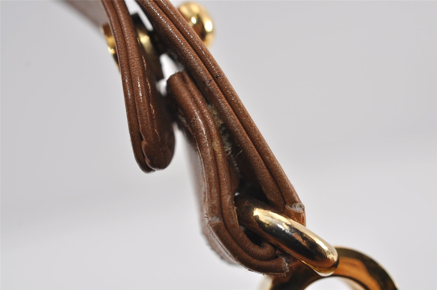 Authentic Vintage GUCCI Shoulder Hand Bag Purse Leather Brown 1015J