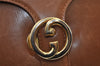 Authentic Vintage GUCCI Shoulder Hand Bag Purse Leather Brown 1015J