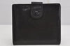 Authentic CHANEL Vintage Lamb Skin Bifold Wallet Purse Black CC 1015K