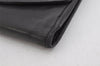 Authentic CHANEL Vintage Lamb Skin Bifold Wallet Purse Black CC 1015K