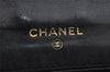 Authentic CHANEL Vintage Lamb Skin Bifold Wallet Purse Black CC 1015K