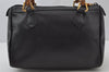 Authentic GUCCI Vintage Bamboo 2Way Shoulder Hand Bag Purse Leather Black 1016J