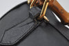Authentic GUCCI Vintage Bamboo 2Way Shoulder Hand Bag Purse Leather Black 1016J