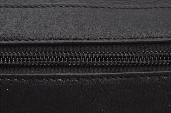 Authentic GUCCI Vintage Bamboo 2Way Shoulder Hand Bag Purse Leather Black 1016J