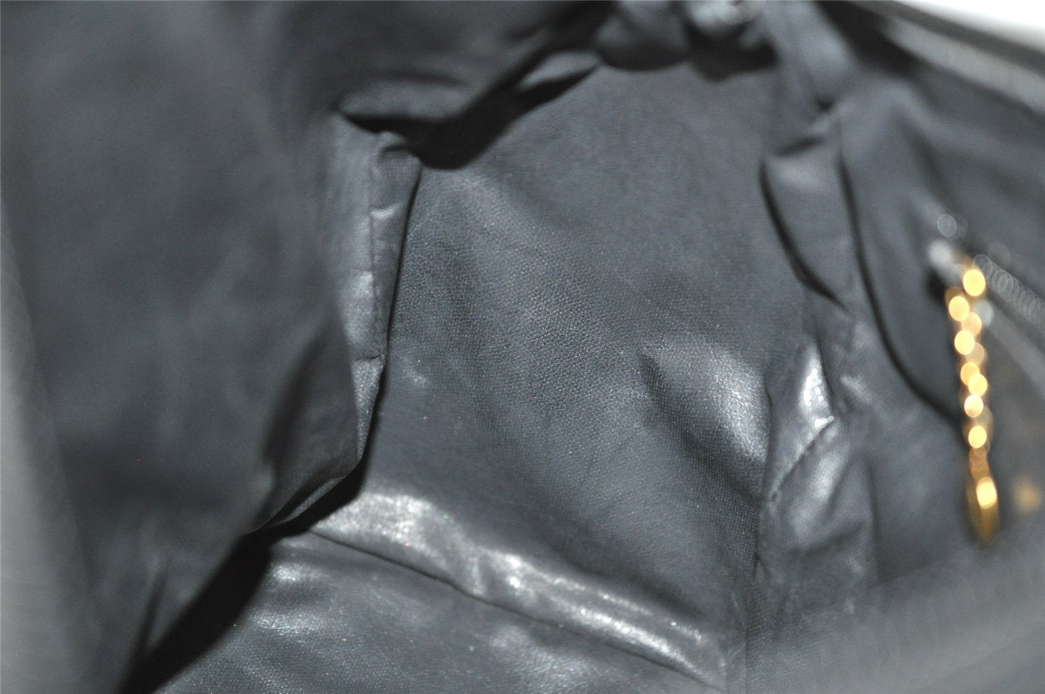 Authentic GUCCI Vintage Bamboo 2Way Shoulder Hand Bag Purse Leather Black 1016J