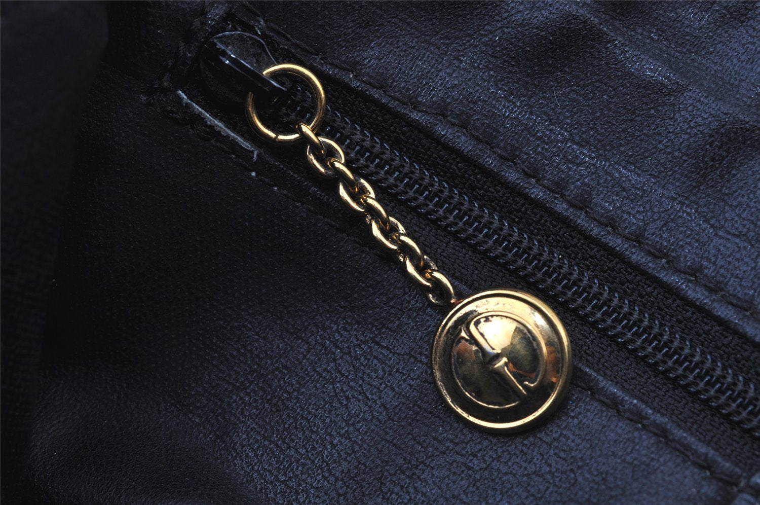 Authentic GUCCI Vintage Bamboo 2Way Shoulder Hand Bag Purse Leather Black 1016J