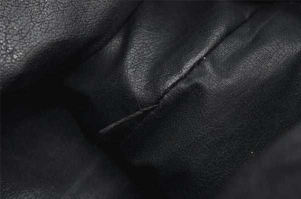 Authentic GUCCI Vintage Bamboo 2Way Shoulder Hand Bag Purse Leather Black 1016J