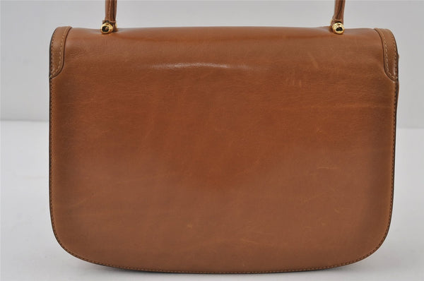 Authentic GUCCI Vintage Hand Bag Purse Leather Brown 1017J