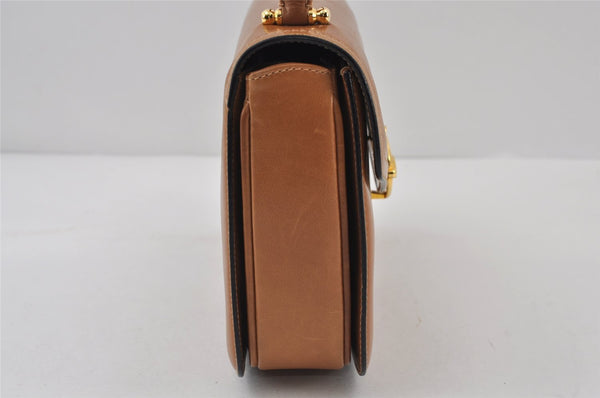 Authentic GUCCI Vintage Hand Bag Purse Leather Brown 1017J