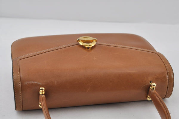 Authentic GUCCI Vintage Hand Bag Purse Leather Brown 1017J