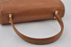 Authentic GUCCI Vintage Hand Bag Purse Leather Brown 1017J