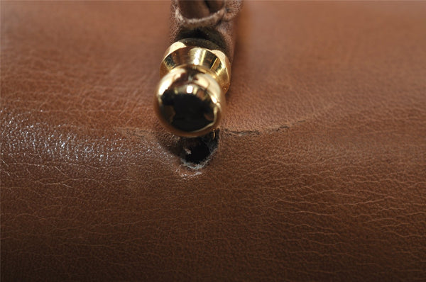 Authentic GUCCI Vintage Hand Bag Purse Leather Brown 1017J