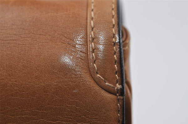 Authentic GUCCI Vintage Hand Bag Purse Leather Brown 1017J