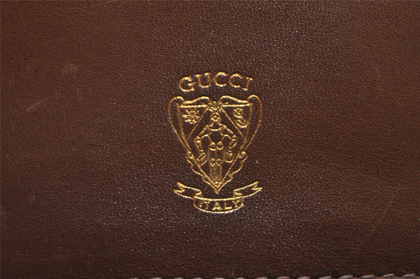 Authentic GUCCI Vintage Hand Bag Purse Leather Brown 1017J