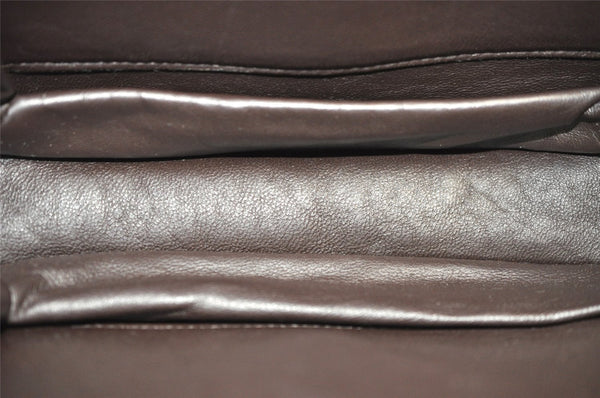 Authentic GUCCI Vintage Hand Bag Purse Leather Brown 1017J