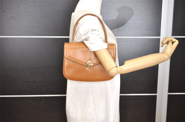 Authentic GUCCI Vintage Hand Bag Purse Leather Brown 1017J